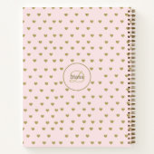 Modern Blush Roze Initialen Monogram elegant Notitieboek (Achterkant)