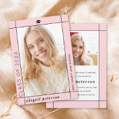 Modern blush roze Klasse van 2025 afstuderen foto Aankondiging