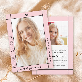 Modern blush roze Klasse van 2025 afstuderen foto Aankondiging