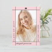 Modern blush roze Klasse van 2025 afstuderen foto Aankondiging (Staand voorkant)