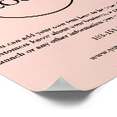 Modern Blush Roze Logo Tekst Promotionele Zaken Poster (Hoek)