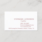 Modern Blush Roze Minimalist Professioneel Eenvoud Visitekaartje (Achterkant)