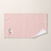 Modern Blush Roze Monogram Naam Vrouwelijk Script Bad Handdoek (Handdoek)