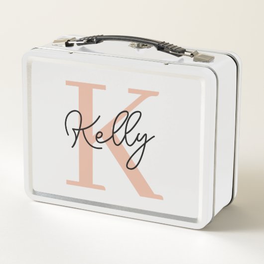 Modern Blush Roze Monogram Script (Achterkant)