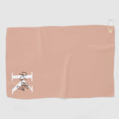 Modern Blush Roze Monogram Script Golfhanddoek (Horizontaal)