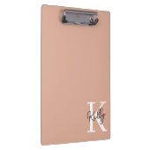 Modern Blush Roze Monogram Script Klembord (Rechts)