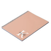 Modern Blush Roze Monogram Script Notitieboek (Linkerzijde)