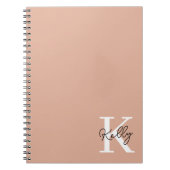 Modern Blush Roze Monogram Script Notitieboek (Voorkant)