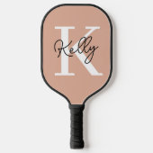 Modern Blush Roze Monogram Script Pickleball Paddle (Voorkant)