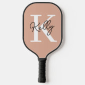 Modern Blush Roze Monogram Script Pickleball Paddle (Achterkant)