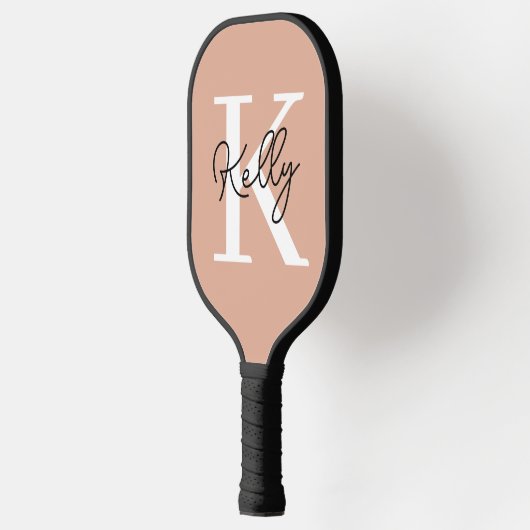 Modern Blush Roze Monogram Script Pickleball Paddle (Links)