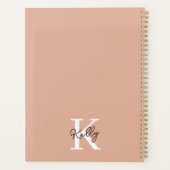 Modern Blush Roze Monogram Script Planner (Achterkant)