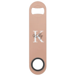 Modern Blush Roze Monogram Script Speed Flessenopener