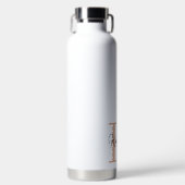 Modern Blush Roze Monogram Script Waterfles (Voorkant)