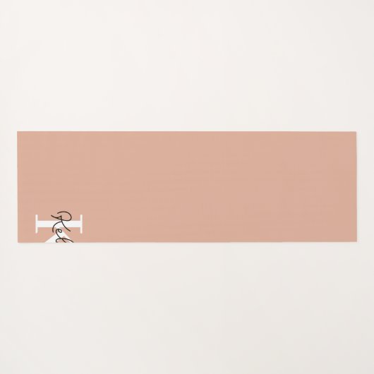 Modern Blush Roze Monogram Script Yogamat (Achterkant (horizontaal))