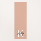 Modern Blush Roze Monogram Script Yogamat (Voorkant)