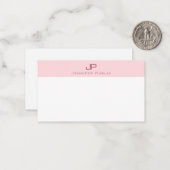 Modern Blush Roze Monogrammed Eenvoudige Sjabloon (Voorkant / Achterkant in situ)