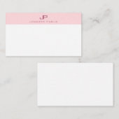 Modern Blush Roze Monogrammed Eenvoudige Sjabloon (Voorkant / Achterkant)
