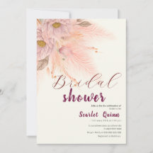 Modern blush roze pampas gras vrijgezellenfeest