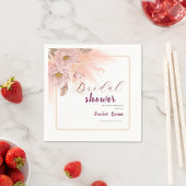 Modern blush roze pampas gras vrijgezellenfeest servet (Insitu)