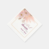 Modern blush roze pampas gras vrijgezellenfeest servet (Hoek)