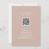 Modern Blush Roze QR Code Eenvoudig repetitie dine Kaart (Achterkant)