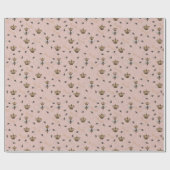Modern Blush Roze Queen Bee Gouden Kroon Cadeaupapier (Vlak)