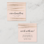 Modern blush roze rose goud folie geometrische str vierkante visitekaartje (Voorkant / Achterkant)