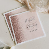 Modern Blush Roze Rose Goud Glitter Bruiloft Servet