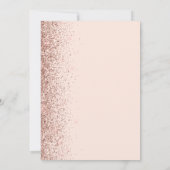Modern Blush Roze Rose Goud Glitter Edge Bruiloft Kaart (Achterkant)