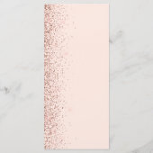 Modern Blush Roze Rose Goud Glitter Edge Bruiloft Menu (Achterkant)