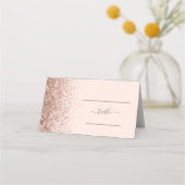 Modern Blush Roze Rose Goud Glitter Edge Bruiloft Plaatskaartje (Voorkant)