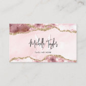Modern Blush Roze Roze Afbeelding Modern Monogram Visitekaartje (Voorkant)