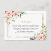 Modern Blush roze rozen goud tiara eucalyptus Informatiekaartje (Voorkant)