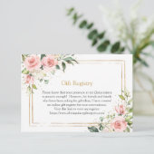 Modern Blush roze rozen goud tiara eucalyptus Informatiekaartje (Staand voorkant)