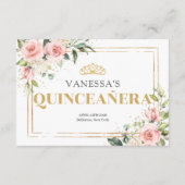 Modern Blush roze rozen goud tiara eucalyptus Informatiekaartje (Achterkant)