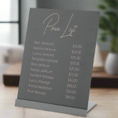 Modern Blush Roze Script Grijs Manicurist Nail Spa Reclamebord Met Voetstuk