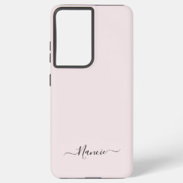 Modern Blush Roze Script met aangepaste naam Samsung Galaxy Hoesje