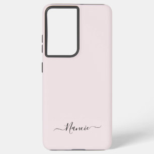 Modern Blush Roze Script met aangepaste naam Samsung Galaxy Hoesje