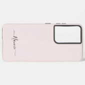 Modern Blush Roze Script met aangepaste naam Samsung Galaxy Hoesje (Linkerkant)