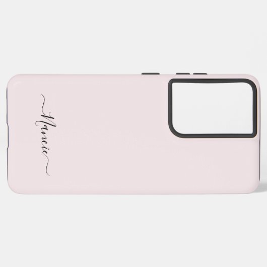 Modern Blush Roze Script met aangepaste naam Samsung Galaxy Hoesje (Linkerkant)