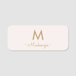 Modern Blush Roze Script Monogram Naamplaatje
