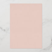 Modern blush roze script trendy vrijgezellenfeest  folie uitnodiging (Achterkant)