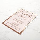 Modern blush roze script trendy vrijgezellenfeest  folie uitnodiging (Gedraaid)