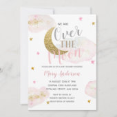 Modern Blush Roze Ster en Maan Baby shower Kaart (Voorkant)