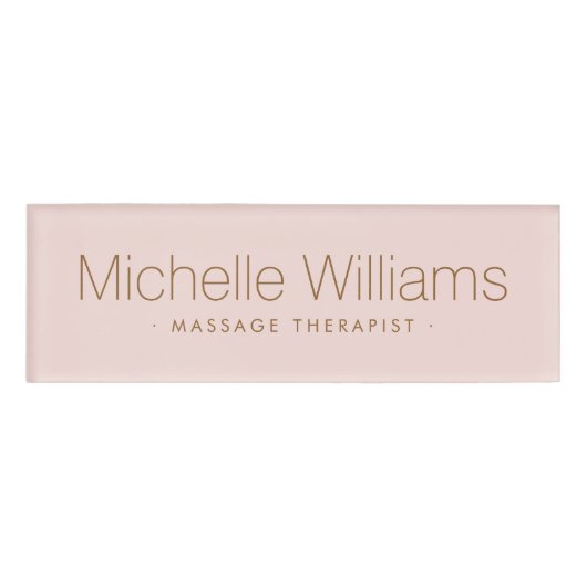 Modern blush roze trendy minimal naambadge (Voorkant)