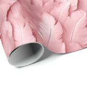 Modern blush roze veren patroon cadeaupapier (Rol Hoek)