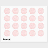 Modern blush roze waterverf bruiloft Dank u Ronde Sticker (Vel)