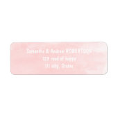 Modern blush roze waterverf bruiloft etiket (Voorkant)