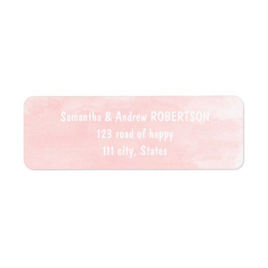 Modern blush roze waterverf bruiloft etiket (Voorkant)
